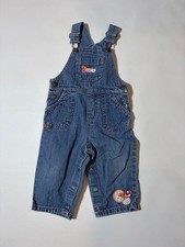 Carters Baby Denim Overalls 12M Vintage Style Patchwork Embroidered