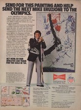 1981 ad #042 Budweiser US Olympic Team Mike Eruzione hockey artwork