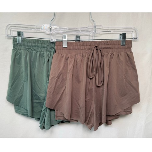 AS Revival Flowy Double Layer Drawstring Athletic Shorts, Bundle of 2, Small