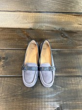 UGG Gwyneth Blue Leather Loafers Slip On Shoes Women Size 9