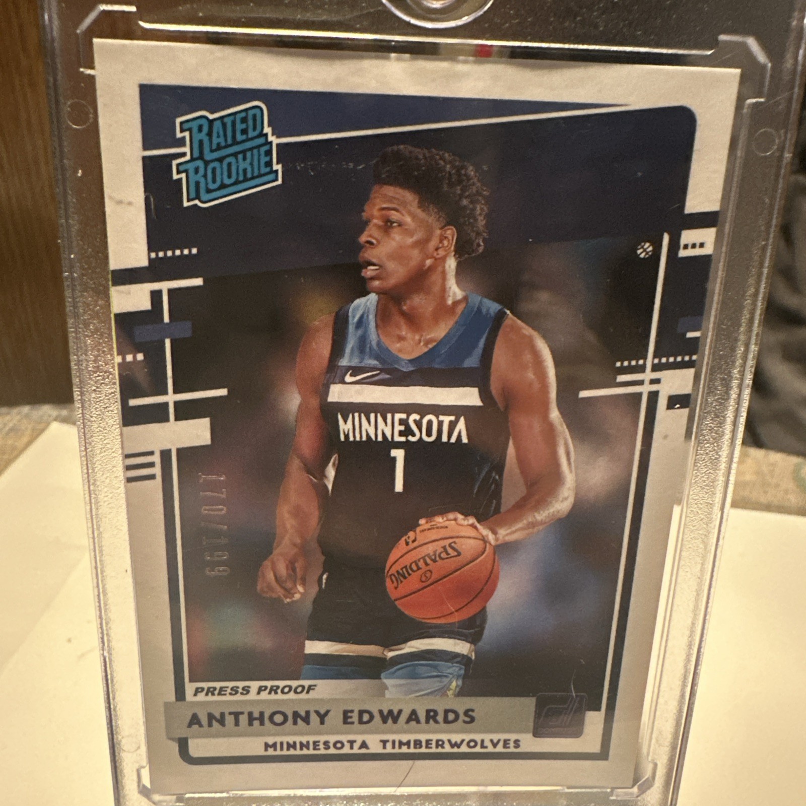 2020 /199 DONRUSS ANTHONY EDWARDS PRESS PROOF PURPLE #201