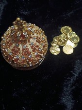 Gold Crown Wedding Arras Set. 13 Utility Coins Rhinestone And Lacquer. Flawless.