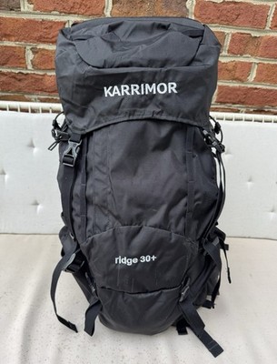 KARRIMORE Hiking Backpack Nylon Black Ridge 30+ Rain Cover Back Support Mint