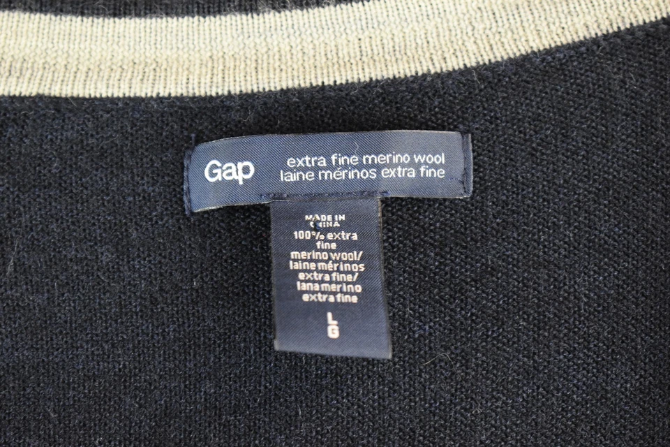 GAP Blue KNitwear Cardigan Jumper size L Mens Merino Wool Casual Outdoors - Image 4 of 4