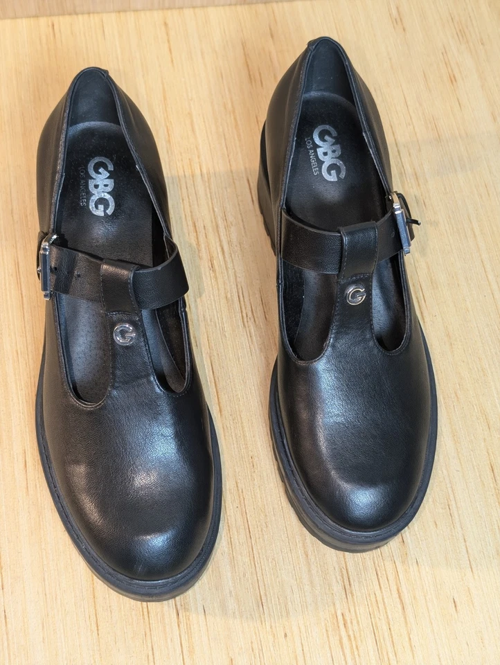 GBG 黑色厚底 Y2K 厚底 Mary Jane 鞋女式 11M 码 Grunge Goth 2000s — 第 4/4 张图片