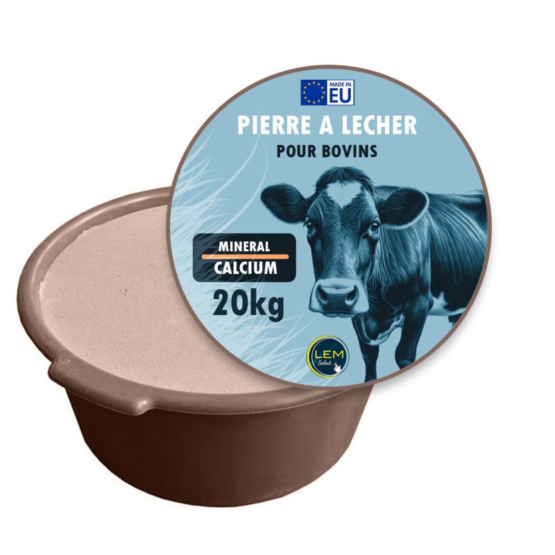 Bloc à lécher minéral contre la carence en calcium des bovins allaitants
