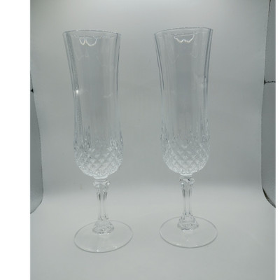 Vintage Cristal d'Arques Longchamp 24% Lead Crystal Champagne Flutes - Set of 2