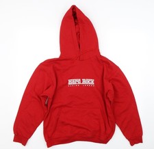 Womens UK S Regular Hard Rock Red Pullover Hoodie