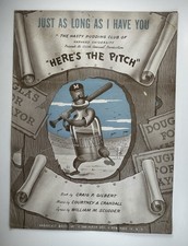 1947 Sheet Music Just as Long as I Have You Harvard University Here's The Pitch