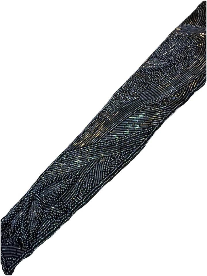 "Cinturón de cintura vintage Magid plateado con cuentas texturizado años 80 31"" DETALLADO" Foto 2 de 4