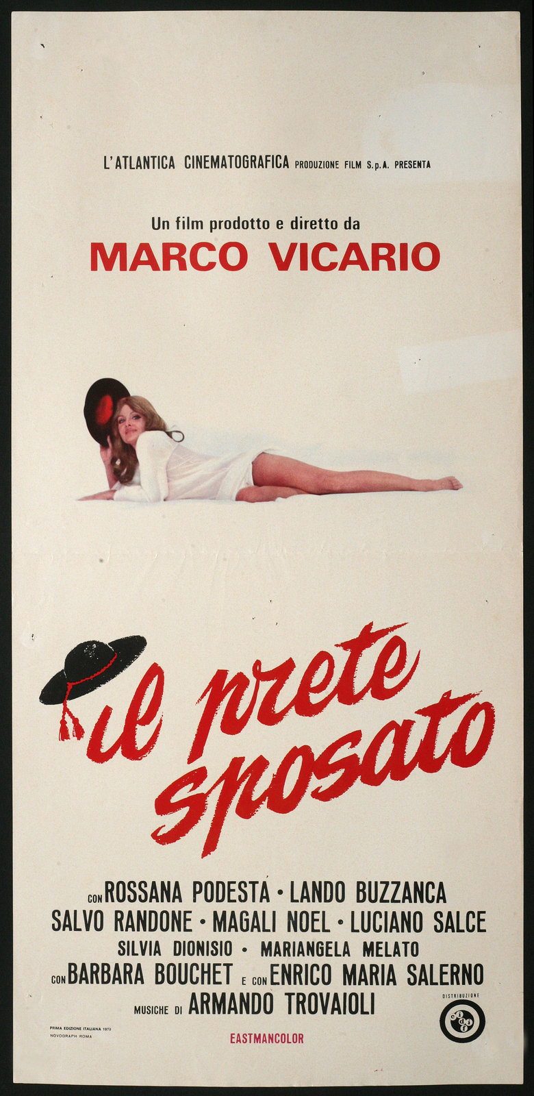 Locandina originale film Il prete sposato (1970) - Regia di Marco Vicario