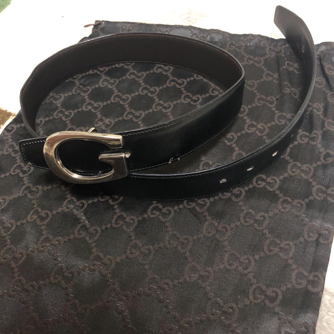 GUCCI Belt 036.0394.0956 Black Men's Fashionable Made in