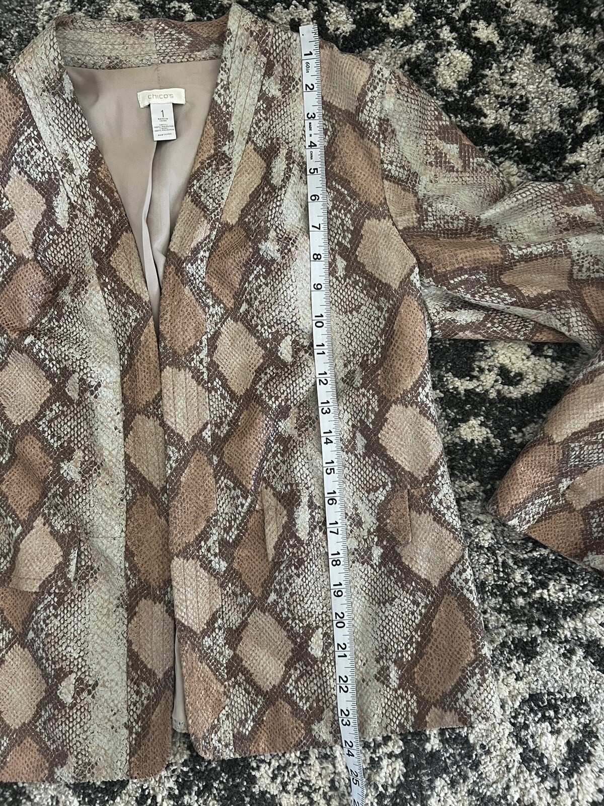 CHICO'S  Jacket PYTHON SNAKE SKIN PRISCILLA  COAT… - image 12