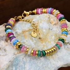 Natural Stone Crystal Bead Bracelet Women Non Fading Jewellery Agate Healing