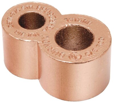 BURNDY YGHR26C100, Compression Ground Rod Connector, 2 to 2/0 AWG Str, 1pc
