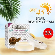 2x Snail Collagen Beauty Cream Face Skin Moisturiser Anti-Wrinkle SPF45  30g.