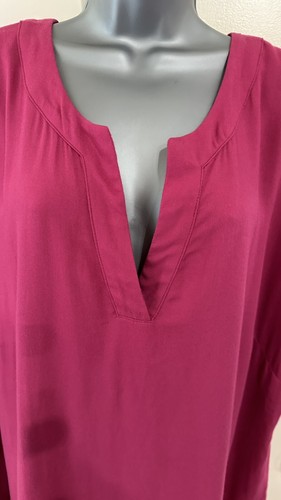 Gozzip Dark Pink Brushed Viscose V Neck Tunic Size 24-26 - Picture 9 of 14