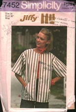 7452 Vintage Simplicity SEWING Pattern Misses Jiffy Unlined Jacket Wide Leg Pant