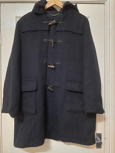 vintage L.l Bean coat mens duffle toggle black wool blend coat mens L