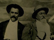 COOL LOOKING MEN WITH BEARD, MUSTACHE, SEATED POSE. TINTYPE.