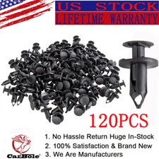 120 Clips for Hole Plastic Rivets Retainer Fender Bumper Push Pin Fastener 8mm
