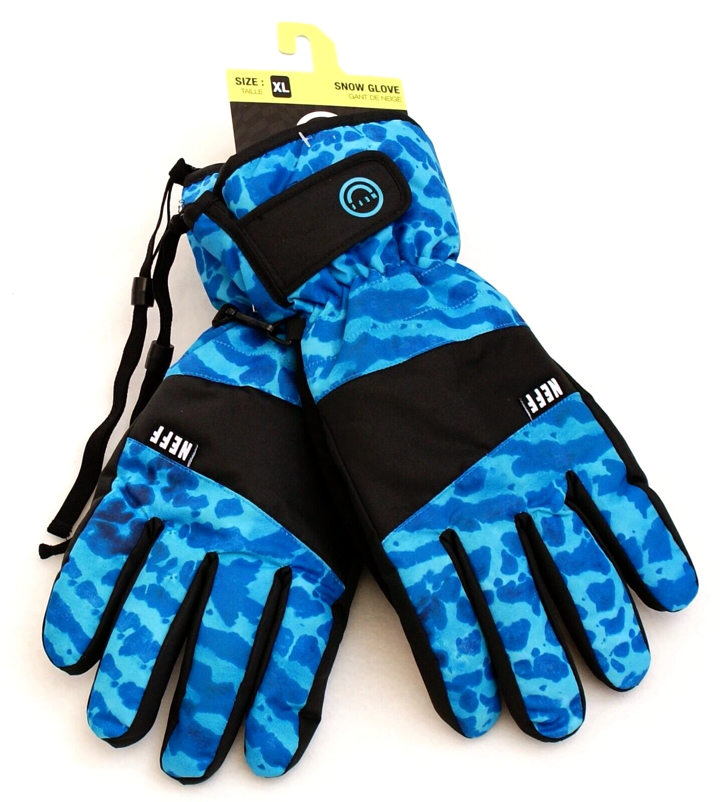 Neff Blue & Black Cold Weather Winter Snow Gloves Men's XL NWT