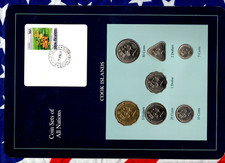 Coin Sets of All Nations Cook Islands w/card All 1992 but 5 Dollars 1988 UNC