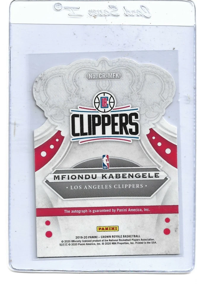 2020 Crown Royale Rookie Autograph-Mfiondu Kabengele-Clippers-Limited #8 of 99 - Image 3 of 3