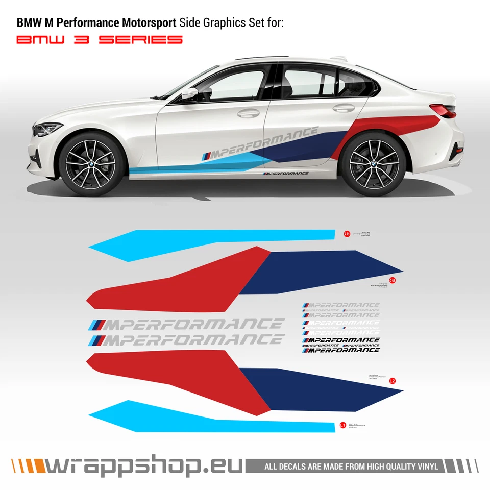 M Performance Motorsport Side Stripes decals Set for BMW M2 / M4 / M5 - Image 4 of 4