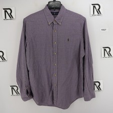 Men's Polo Ralph Lauren Classic Fit Button Down Dress Shirt Size Large Purple