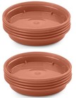 10 Plant Pot Saucers Plastic Terracotta Colour Dish For 5 & 6 Inch Flared Pots