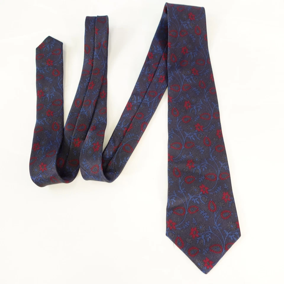 Emanuel UNGARO шеи галстук мужчин темно-синий цветочный шелк роскошь природы богемное узкий костюм - Изображение 3 из 4