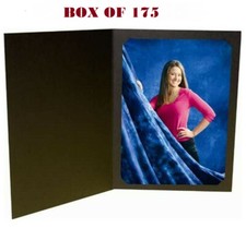 Cardboard Photo Folder for a 4x6" and 5x7 Photo, Black Box of 175
