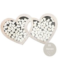 GäStebuch Hochzeit Holz Doppelherz Bilderrahmen Mit 85 Herzen Zum Beschriften