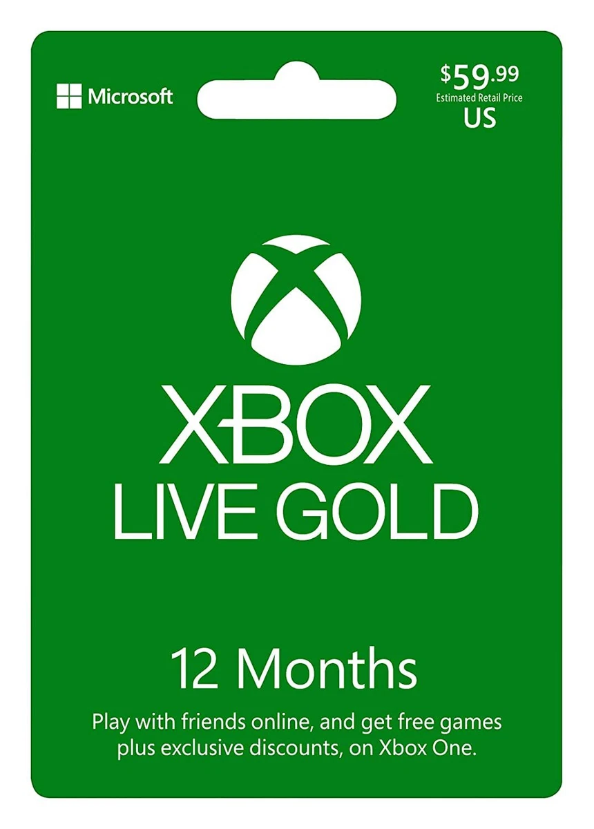 Xbox live gold 12 month card deals