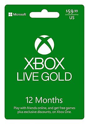  Microsoft Xbox LIVE 12 Month Gold Membership (Physical