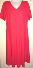 Talbots Petites Size PL Bright Melon Stretchy Rayon V-Neck Short Sleeve Dress