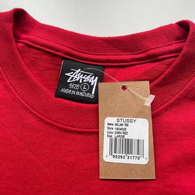 Stussy SS Link Graphic T Shirt Men's Large Red Rare New With Tags