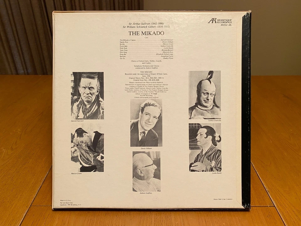 GILBERT & SULLIVAN THE MIKADO D'OYLY CARTA OPERA 2X LP ARABESQUE RECORDS NM/EX - Image 4 of 4