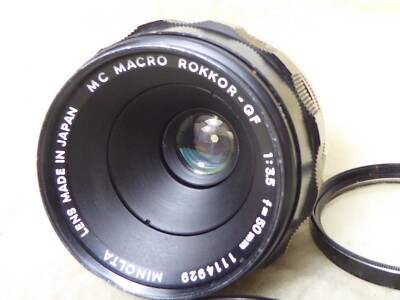Minolta MC Macro Rokkor QF 50mm f3.5 + front cap and filter