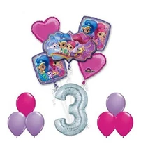 Anagram Shimmer and Shine Happy 3rd Birthday Party 12 pc Balloons Decoration Su