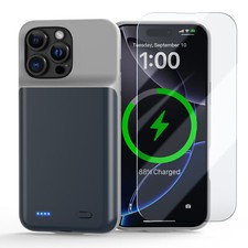 For IPhone 16 PRO External Battery Case Power Bank 7000mAh High Capacity Blue