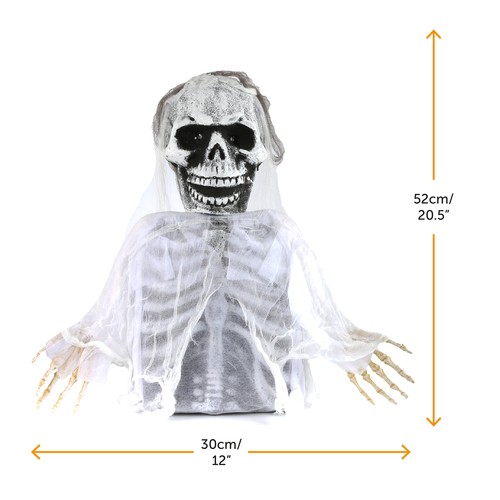 GROUND BREAKING SKELETON BRIDE HALLOWEEN PARTY DECORATION PROP FLASHING EYES - Picture 6 of 6