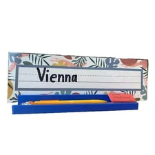 Classroom Desk Name Tag Holders - Stores Name Tag/Plate & Pencils - Accessories