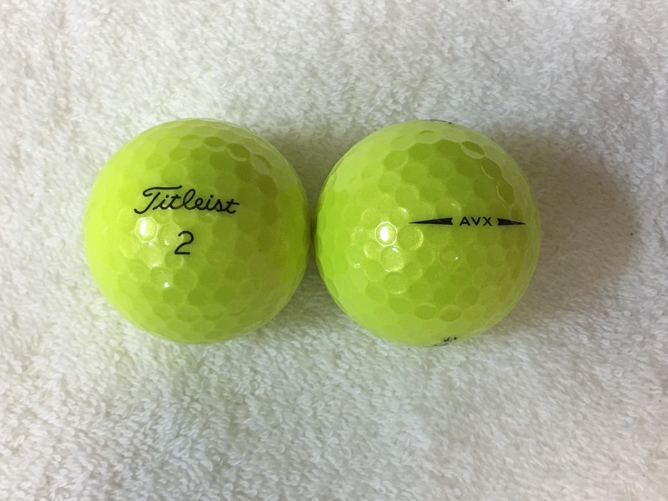 Boîte De 12 Balles Titleist AVX Grade 5A – Jaune – Comme Neuves, Sans Défaut