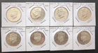 Silver Half Dollar Lot Of 8 Kennedy -  1992, 98, 2001, 03, 04, 08, 09