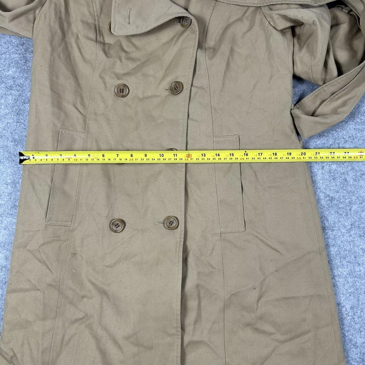 Vintage 1980s Burberry London Double Breasted Beige Trench Coat Size L