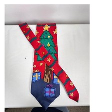 Save the Children Christmas Tree Necktie Holiday Novelty Silk USA Made