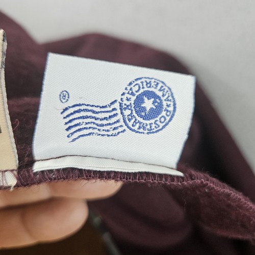 Vintage Woolrich Wool Blanket Made in USA USPS Winged Wheel Embroidered Burgundy - Picture 8 of 10