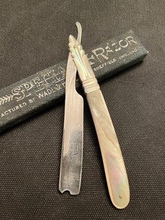 Antique Wade & Butcher Straight Razor In MOP